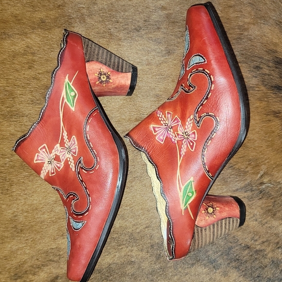 Corkys Shoes Elite Corkys Shoes Flame 0 Leather Red Tooled Pointed